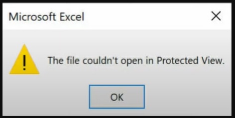 Fix Excel File Couldn't Open in Protected View Error - Step 1