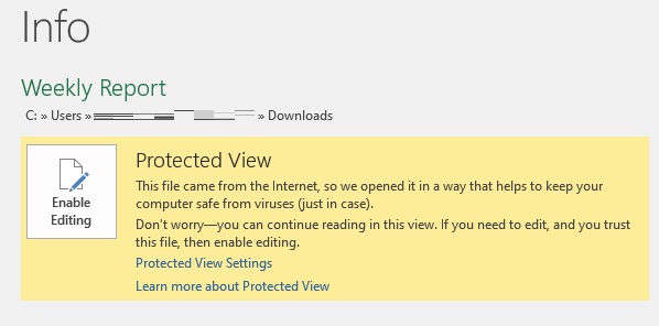 Fix Excel File Couldn't Open in Protected View Error - Step 3