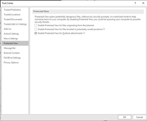Fix Excel File Couldn't Open in Protected View Error - Step 7