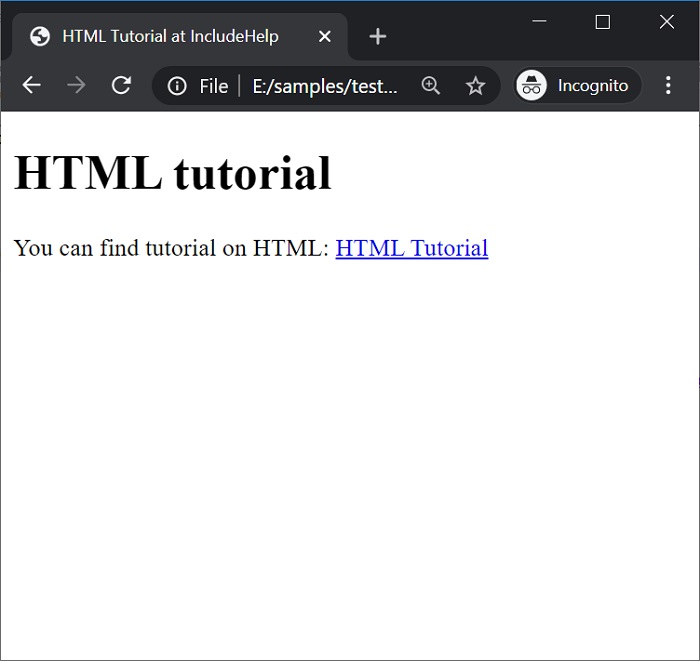 HTML | a Tag