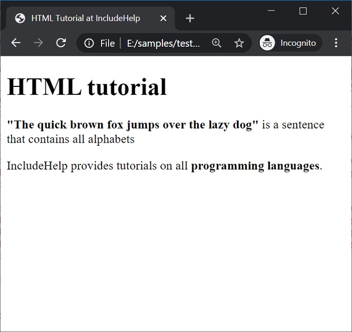 HTML | b Tag