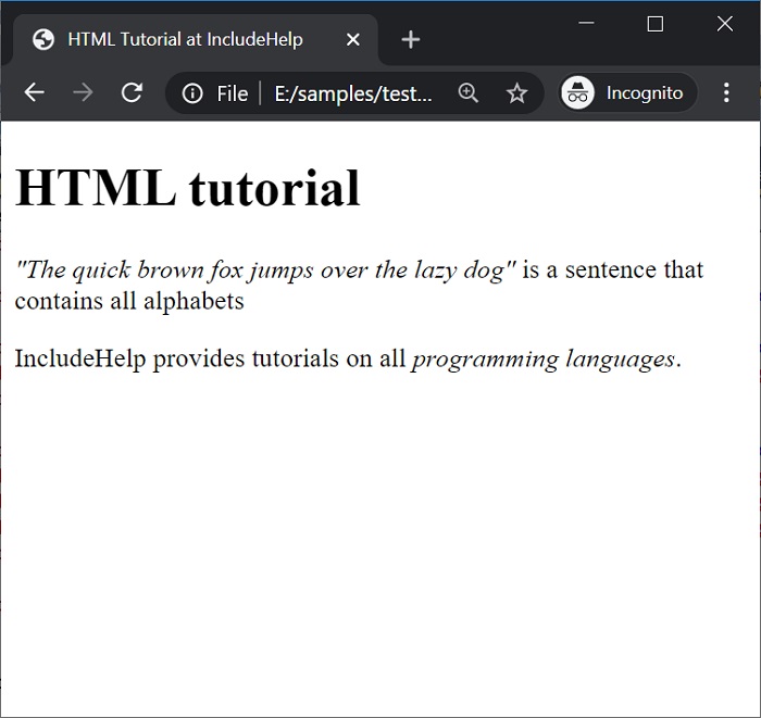 HTML | em Tag