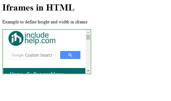 HTML iframe example 3
