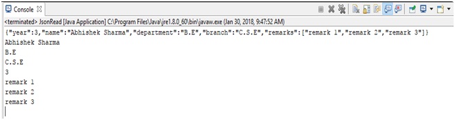 Using java - read JSON file