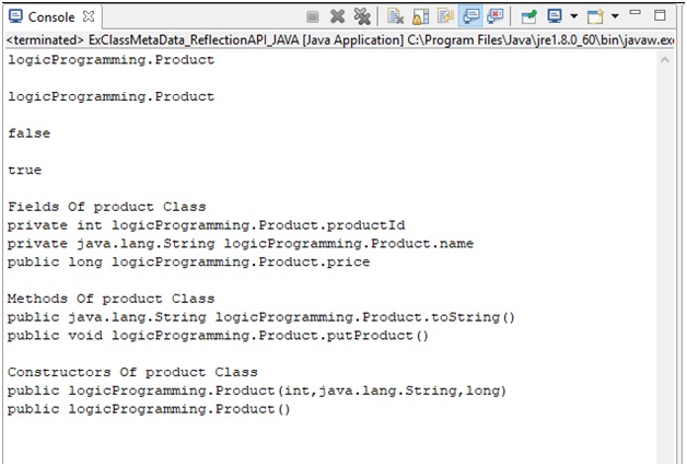 Access MetaData in Java - output