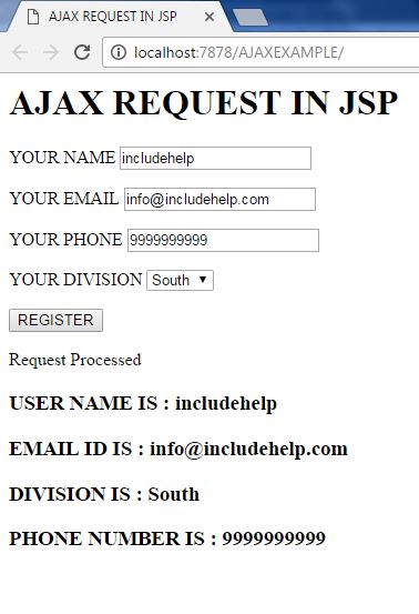 AJAX Request example 2