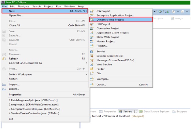 Dynamic Web project in eclipse 3