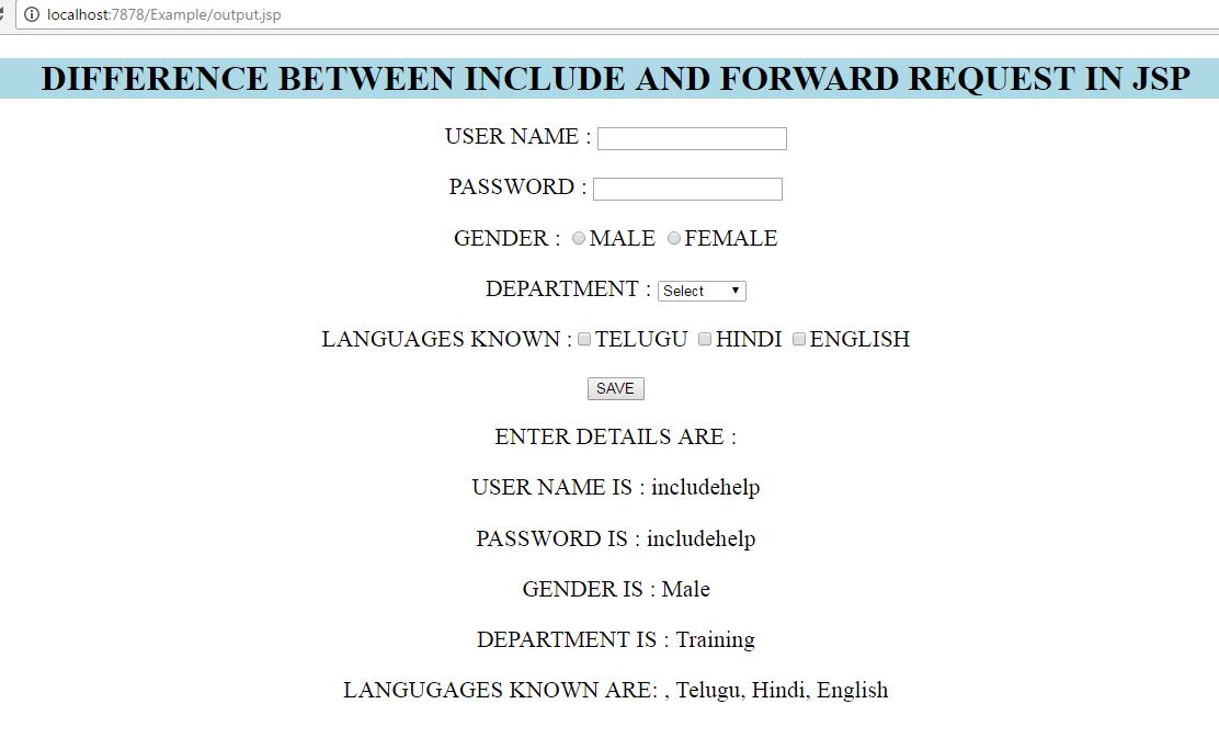 JSP Forward and Include Request differences