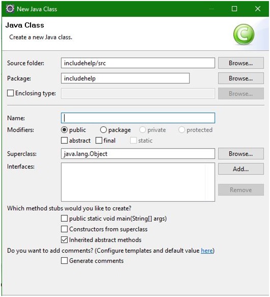 java class in eclipse 3