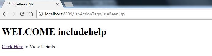 JSP bean action tag