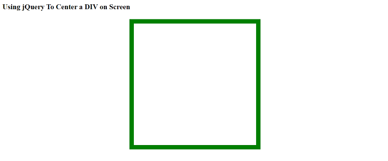 Example: Center a div on the Screen