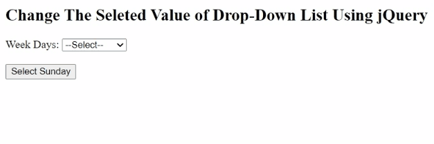 Example: Change the selected value of a drop-down list