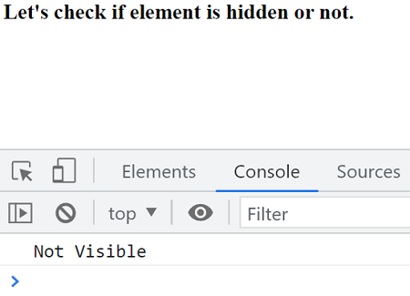 Example 3: Check if an element is hidden