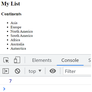 Example 1: jQuery count child elements