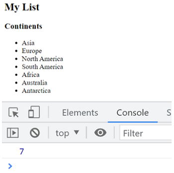 Example 2: jQuery count child elements