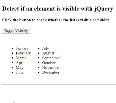 Example: Detect if an element is visible with jQuery