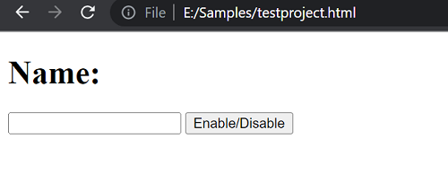 Example 1: Disable/enable an input