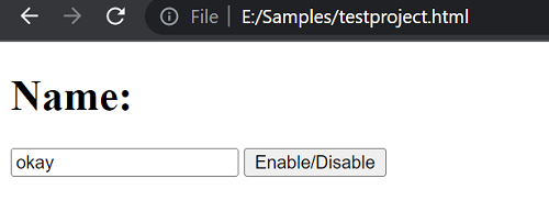 Example 2: Disable/enable an input