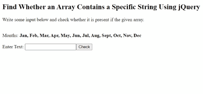 Example: Find if an array contains a specific string