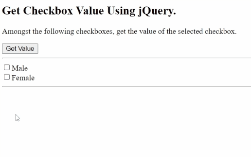 Example 1: Get checkbox value