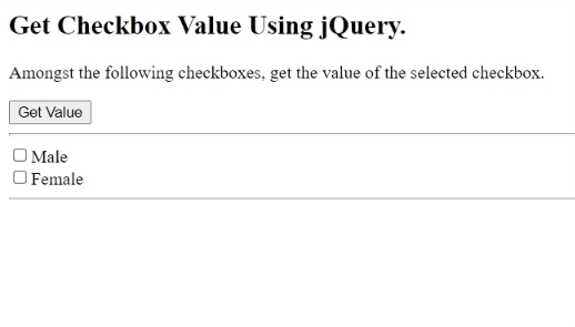 Example 2: Get checkbox value