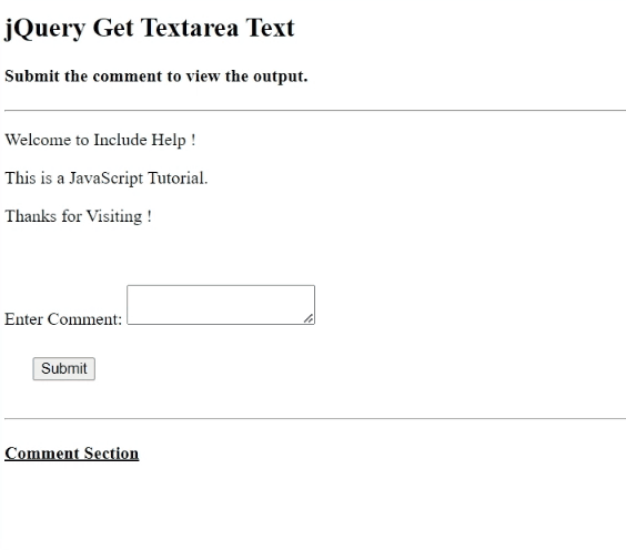 Example: How to get textarea text using jQuery?