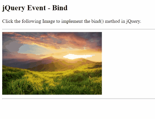 Example 1: jQuery bind() Method