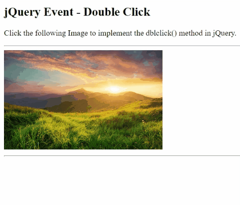 Example 1: jQuery dblclick() Method