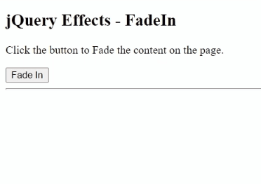 jQuery effect fadeIn() method