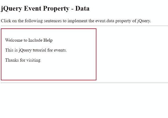 Example 1: jQuery event.data Property