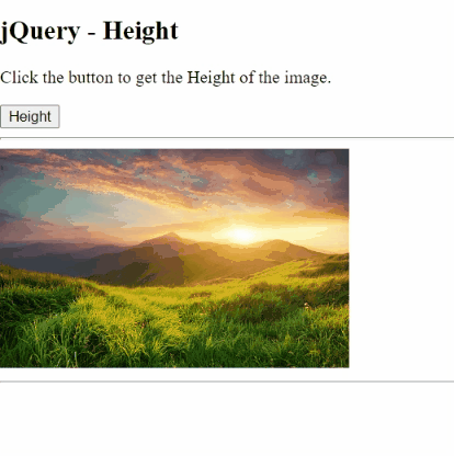 Example 1: jQuery height() Method