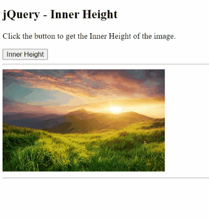 Example 1: jQuery innerHeight() Method