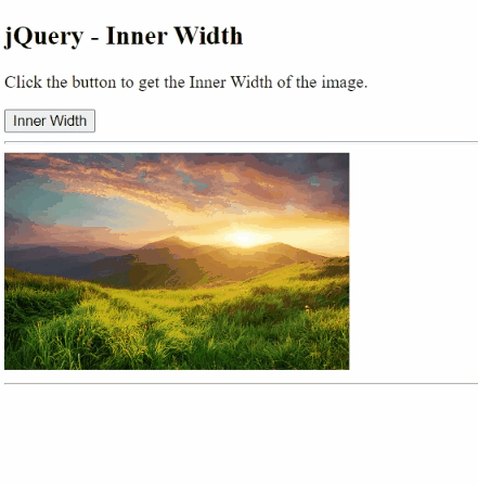 Example 1: jQuery innerWidth() Method