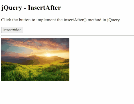 Example 1: jQuery insertAfter() Method
