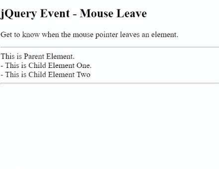 Example 1: jQuery mouseleave() Method