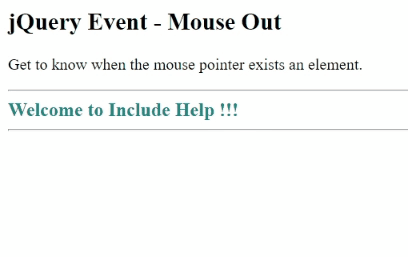 Example 1: jQuery mouseout() Method