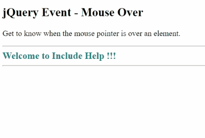 Example 1: jQuery mouseover() Method
