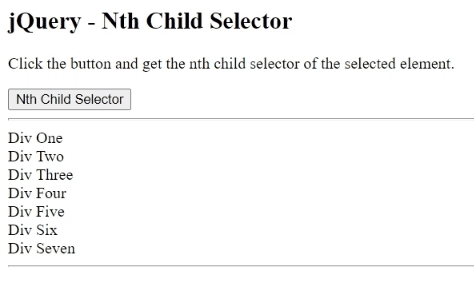 Example 1: jQuery :nth-child Selector