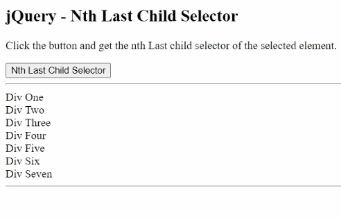 Example 1: jQuery :nth-last-child Selector