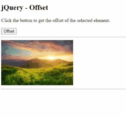 Example 1: jQuery offset() Method