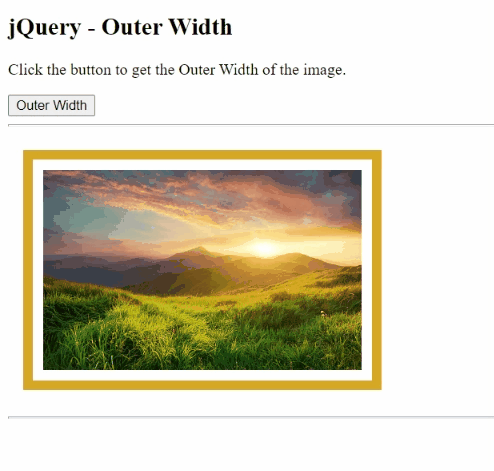 Example 1: jQuery outerWidth() Method