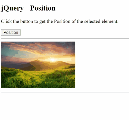 Example 1: jQuery position() Method