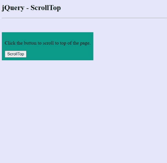 Example 1: jQuery scrollTop() Method