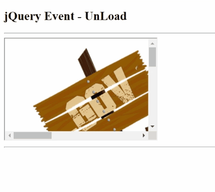 Example 1: jQuery unload() Method