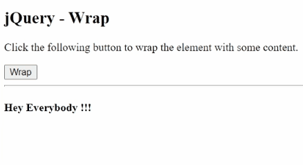 Example 1: jQuery wrap() Method