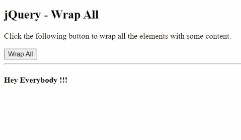 Example 1: jQuery wrapAll() Method