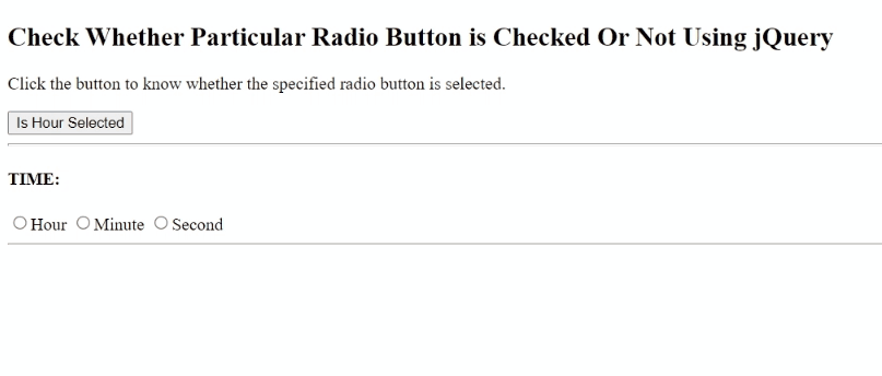 Example 1: Check radio button is checked