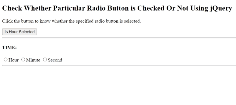 Example 2: Check radio button is checked