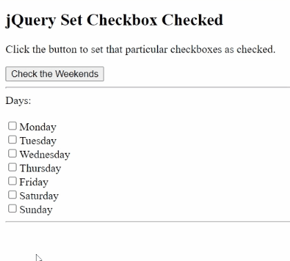 Example 1: Set Checkbox Checked