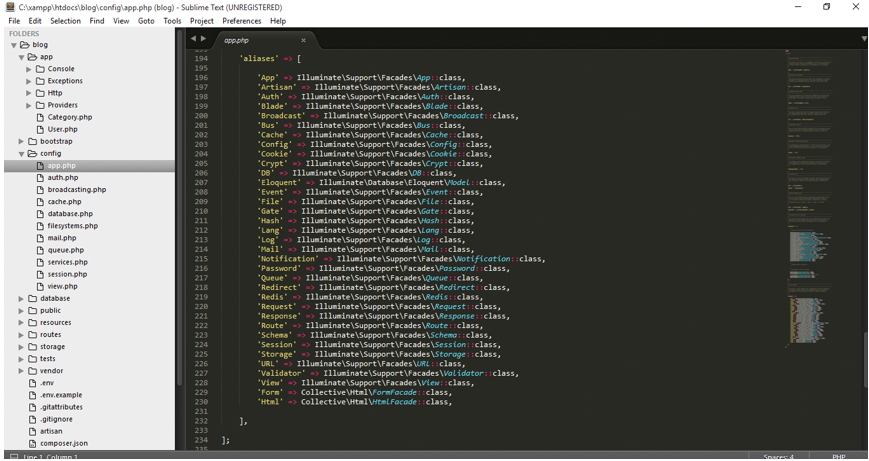 project structure of laravel | setp 5